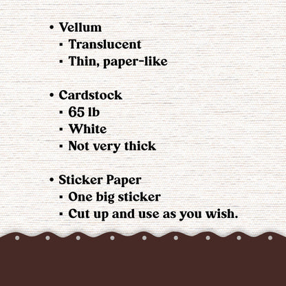 Vellum or Cardstock Dashboard Tip-in for Planners or Junk Journaling - Kit 229 November Autumn Fall