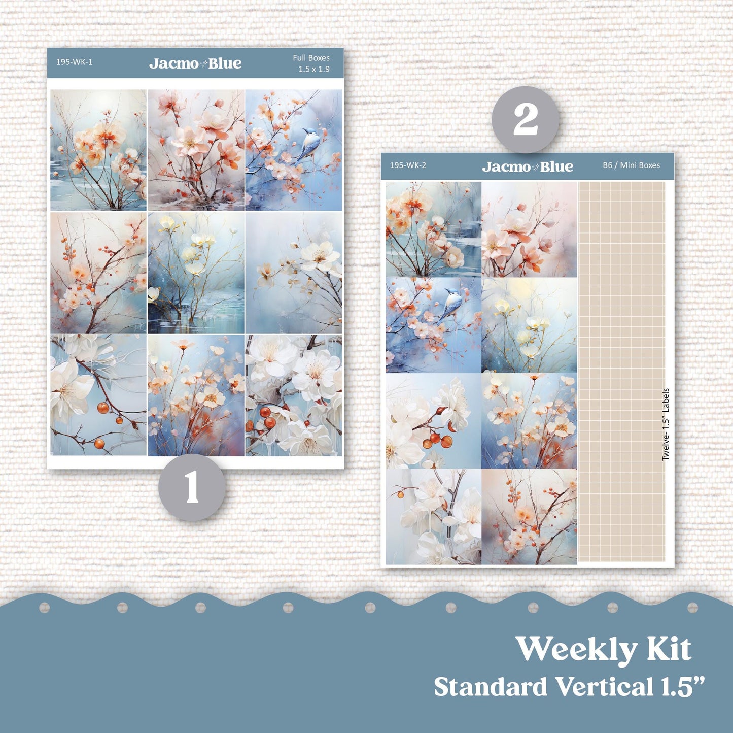 Weekly Planner Sticker Kit Vertical Planner Stickers 195 Winter Berries