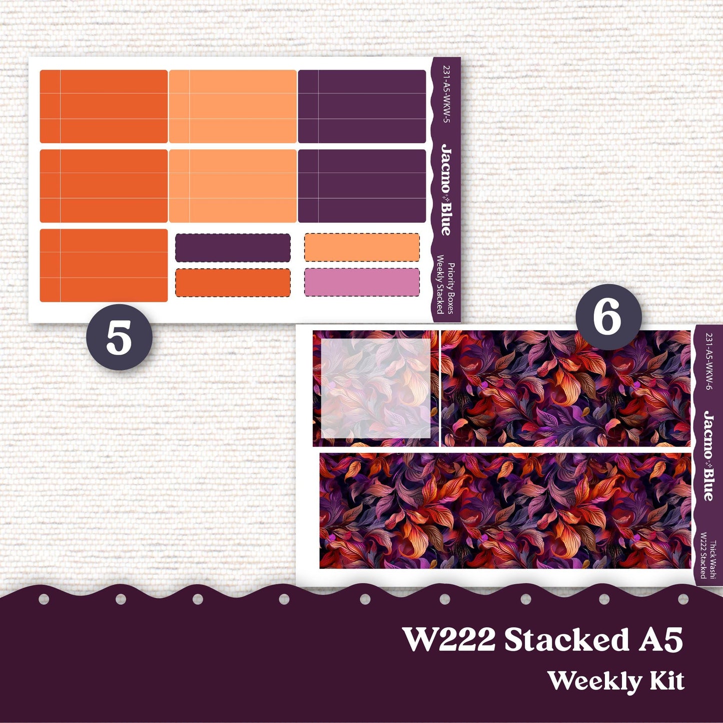 Summer Sunset Weekly Planner Sticker Kit 231 Vertical Planner Stickers Happy Planner Erin Condren Plum Paper - Standard Vertical 1.5"