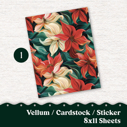 Christmas Vellum or Cardstock Dashboard Tip-in for Planners or Junk Journaling - Kit 101V Christmas Holiday Vellum December