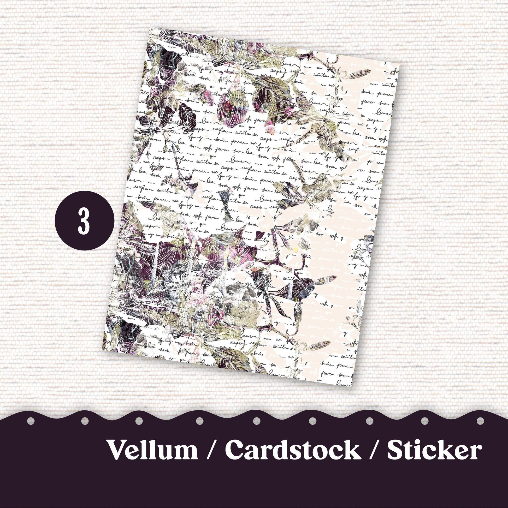 Vellum or Cardstock Dashboard Tip-in for Planners or Junk Journaling - Kit 45 Forget Me Not