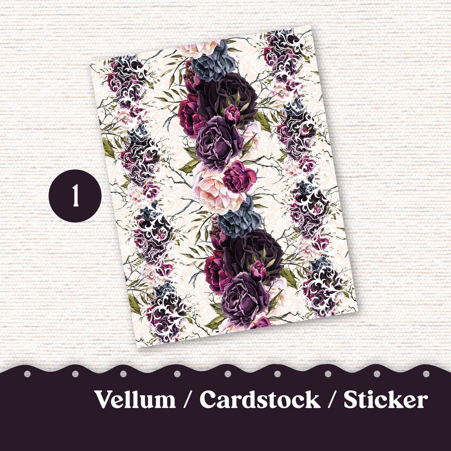 Vellum or Cardstock Dashboard Tip-in for Planners or Junk Journaling - Kit 45 Forget Me Not