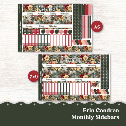 December Planner Stickers 7x9 A5 Kit Monthly Planner Erin Condren Sticker Kit 232 Monthly Kit for 7x9 or A5 planners