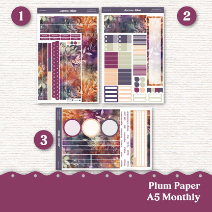 Dreamscapes Plum Paper Monthly Sticker Kit for 8x11 7x9 A5 Planners - Kit 171 Planner Stickers Autumn Fall Vibrant