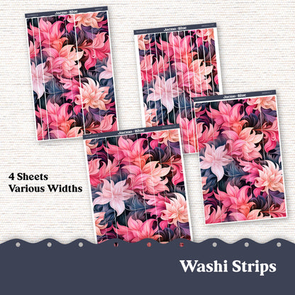 Washi Strips Stickers - 8 Inches Long - Kit 194