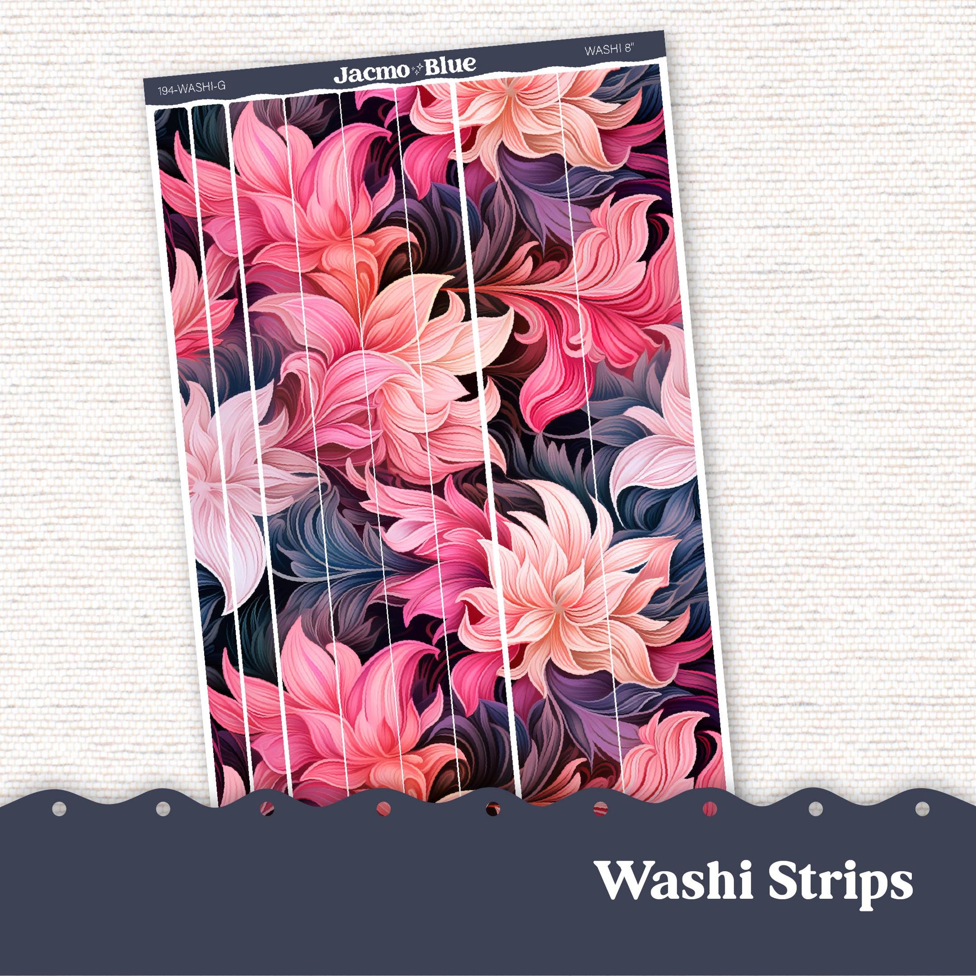 Washi Strips Stickers - 8 Inches Long - Kit 194