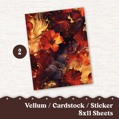 Vellum or Cardstock Dashboard Tip-in for Planners or Junk Journaling - Kit 229 November Autumn Fall