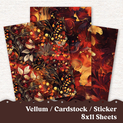 Vellum or Cardstock Dashboard Tip-in for Planners or Junk Journaling - Kit 229 November Autumn Fall