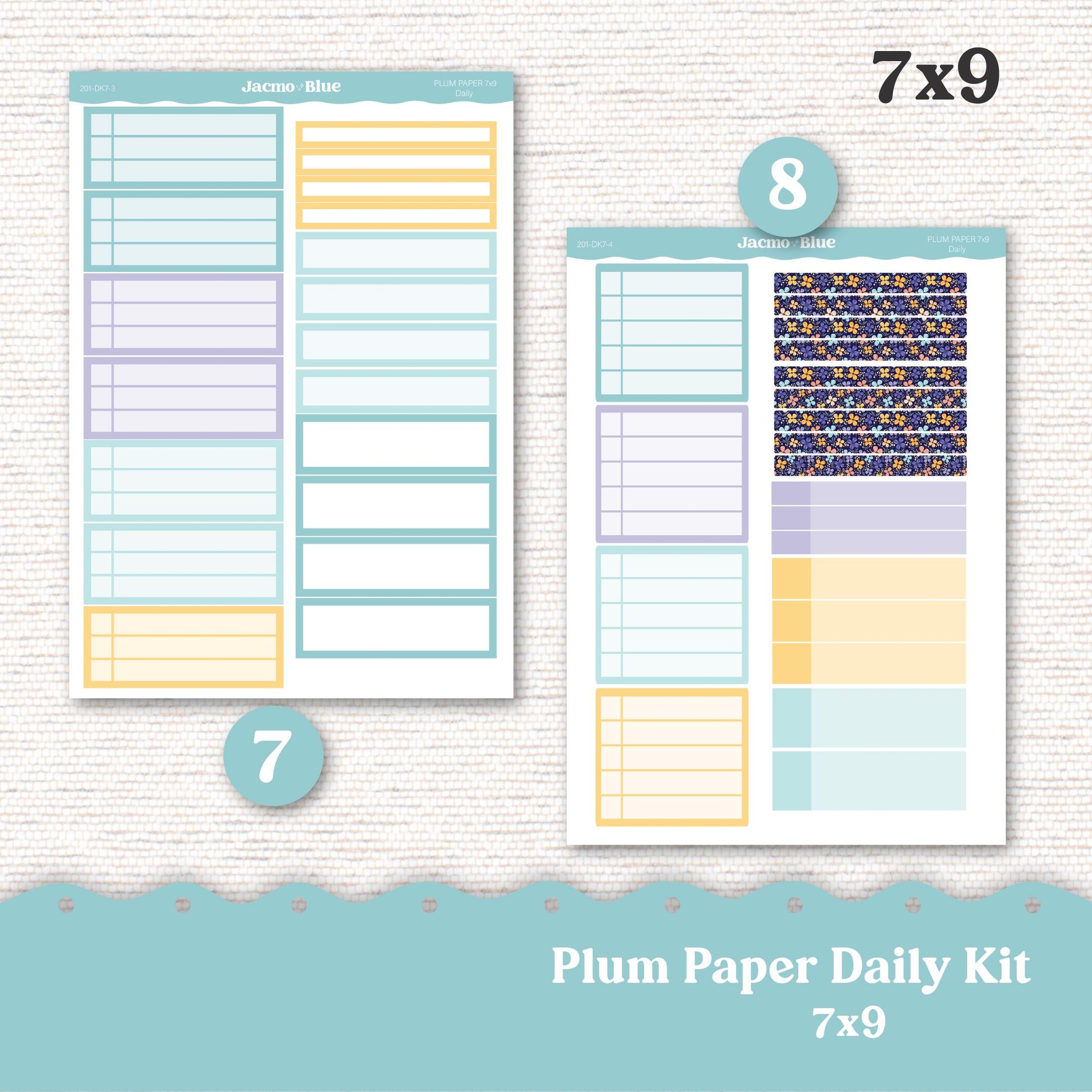 Daily Planner Sticker Kit sized for Plum Paper Planner 8x11 & 7x9 Stickers Kit 201