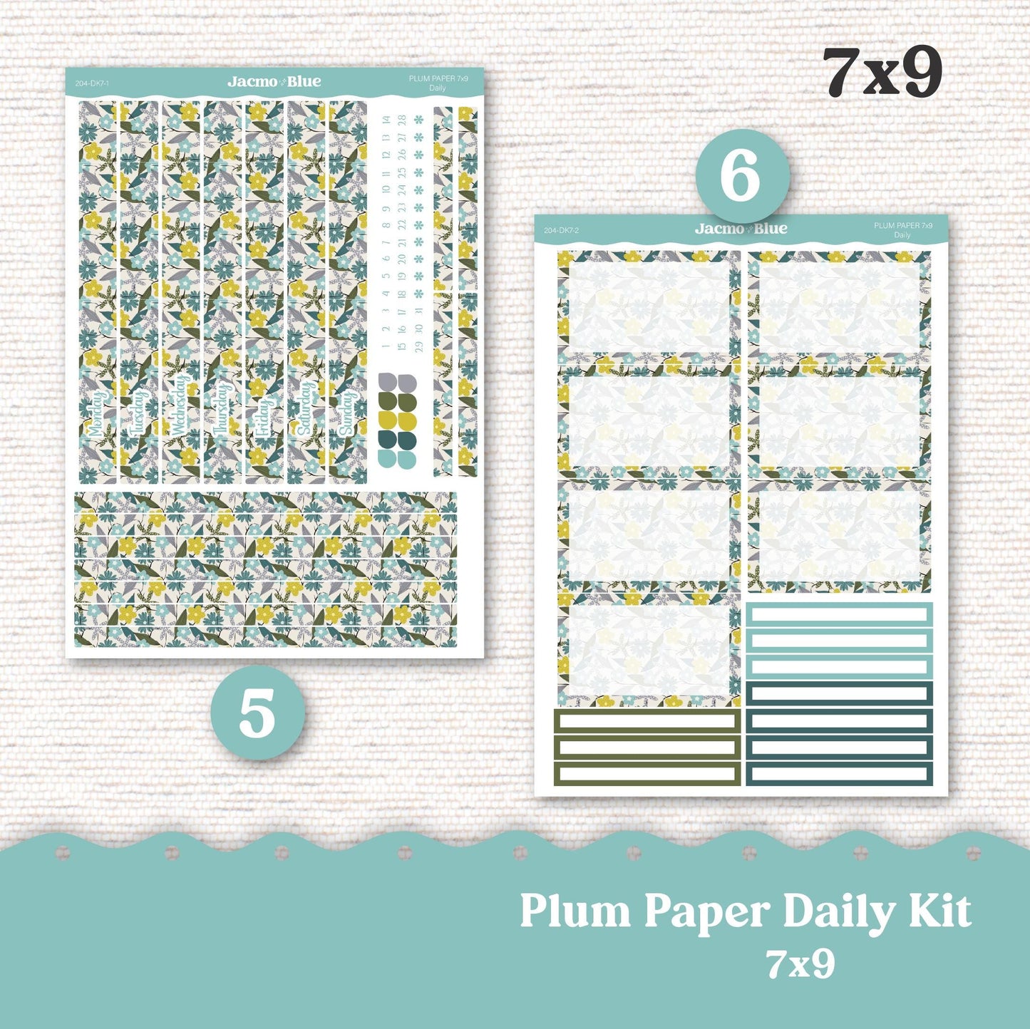 Daily Planner Sticker Kit sized for Plum Paper Planner 8x11 & 7x9 Stickers Kit 204