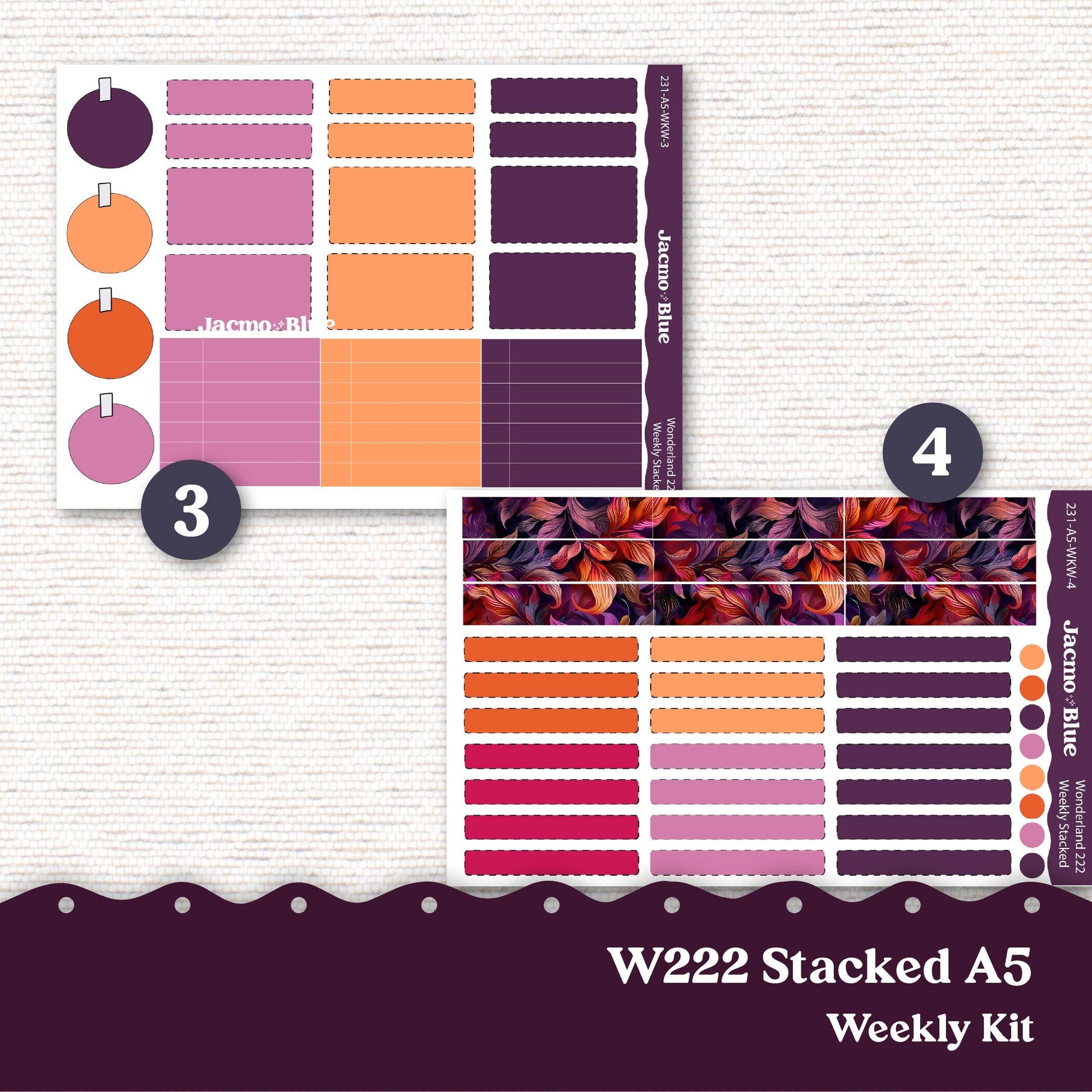 Summer Sunset Weekly Planner Sticker Kit 231 Vertical Planner Stickers Happy Planner Erin Condren Plum Paper - Standard Vertical 1.5"