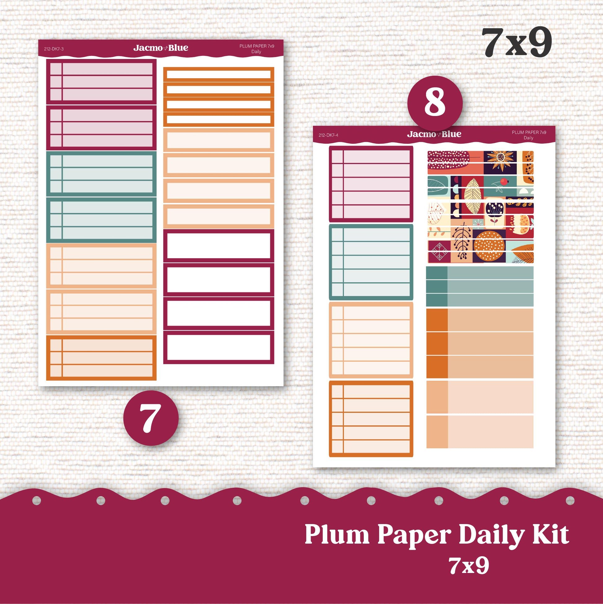 Daily Planner Sticker Kit sized for Plum Paper Planner 8x11 & 7x9 Stickers Kit 212 November