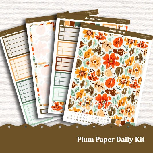 Daily Planner Sticker Kit sized for Plum Paper Planner 8x11 & 7x9 Stickers Kit 210 September Fall