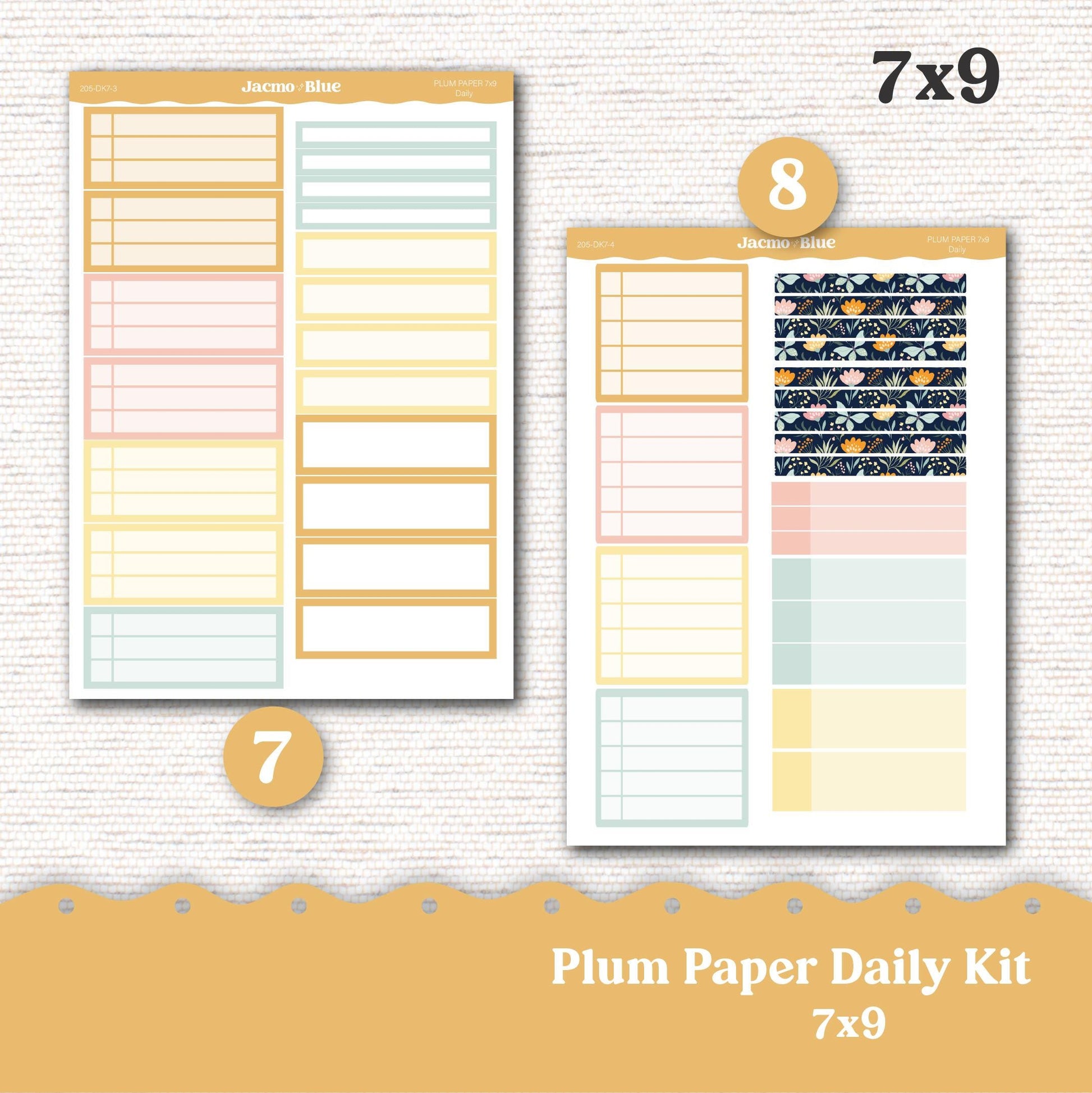 Daily Planner Sticker Kit sized for Plum Paper Planner 8x11 & 7x9 Stickers Kit 205 April Spring Cute