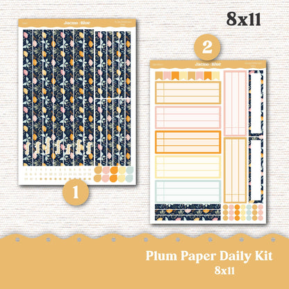 Daily Planner Sticker Kit sized for Plum Paper Planner 8x11 & 7x9 Stickers Kit 205 April Spring Cute