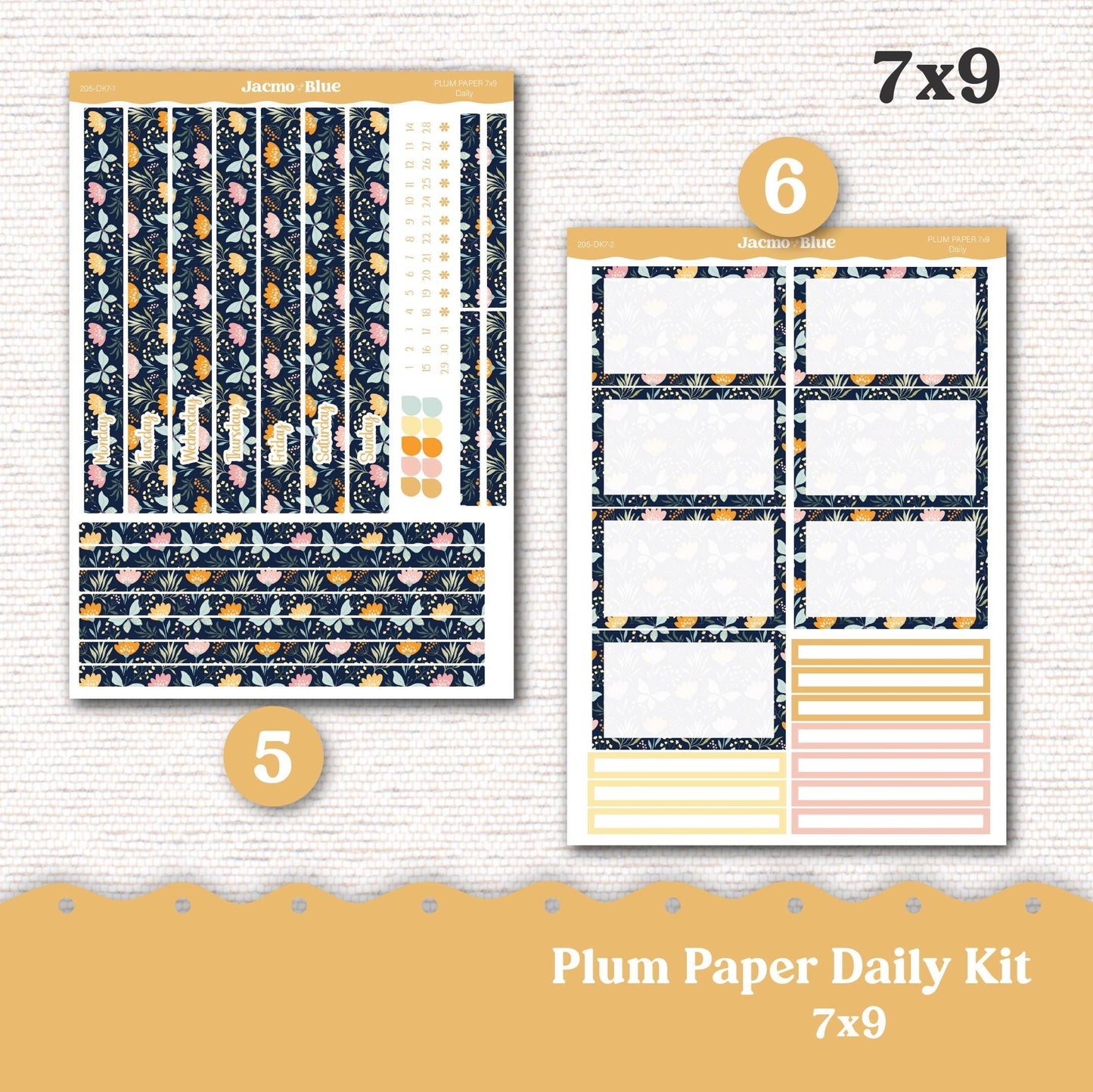 Daily Planner Sticker Kit sized for Plum Paper Planner 8x11 & 7x9 Stickers Kit 205 April Spring Cute