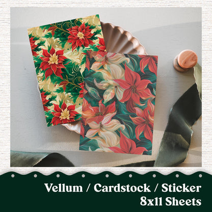 Christmas Vellum or Cardstock Dashboard Tip-in for Planners or Junk Journaling - Kit 101V Christmas Holiday Vellum December