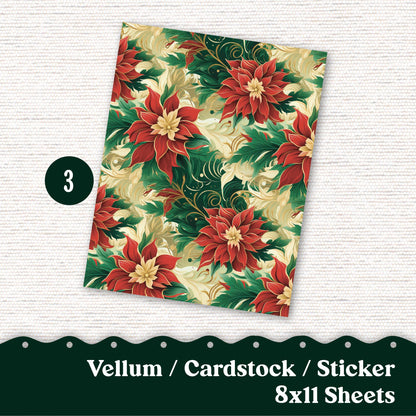 Christmas Vellum or Cardstock Dashboard Tip-in for Planners or Junk Journaling - Kit 101V Christmas Holiday Vellum December