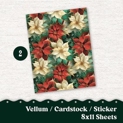 Christmas Vellum or Cardstock Dashboard Tip-in for Planners or Junk Journaling - Kit 101V Christmas Holiday Vellum December