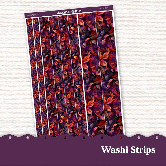 Washi Strips Stickers - 8 Inches Long - Kit 231 - Transparent or Matte Stickers