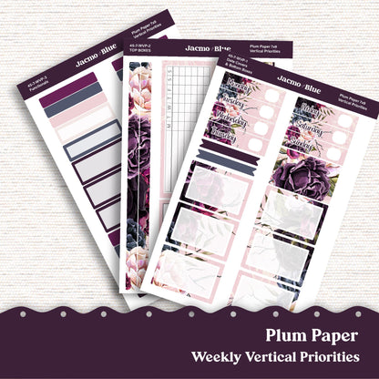 Weekly Vertical Priorities Plum Paper Kit 45 - Forget Me Not