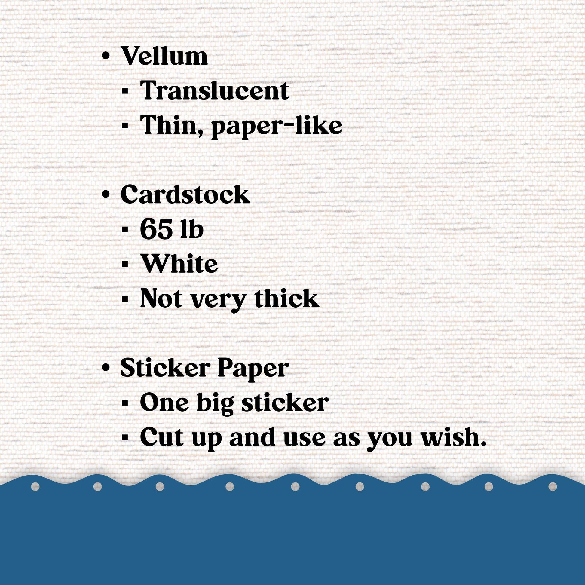 Vellum or Cardstock Dashboard Tip-in for Planners or Junk Journaling - 110V - Snow Flurries