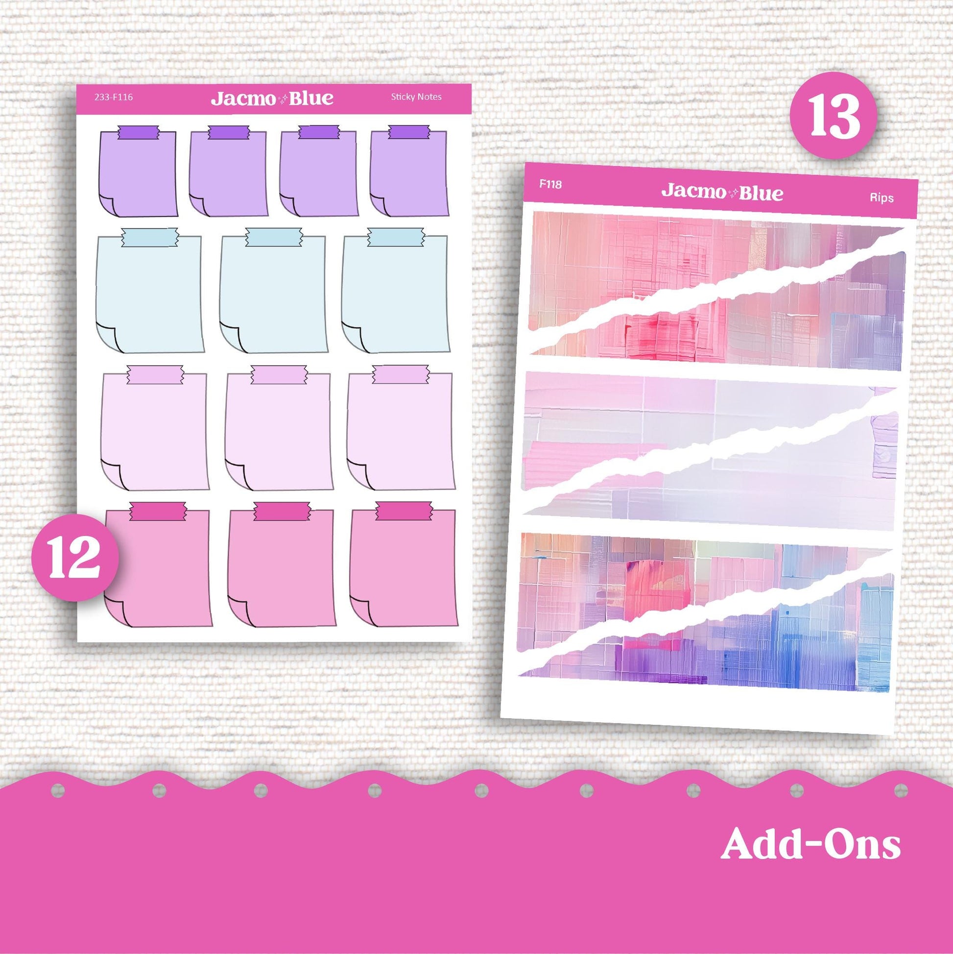 Periwinkle Abstract Weekly Planner Sticker Kit Vertical Planner Stickers Kit 233 - Standard Vertical 1.5" Columns A5 B6