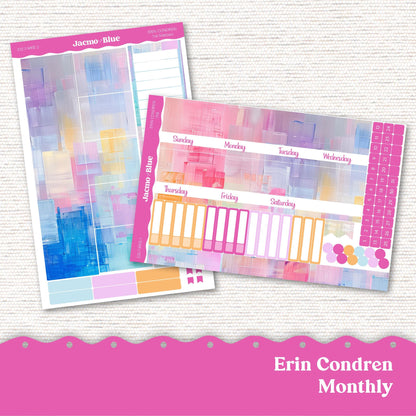 Periwinkle Abstract Planner Stickers 7x9 A5 Kit Monthly Planner Erin Condren Sticker Kit 233 Monthly Kit for 7x9 or A5 planners