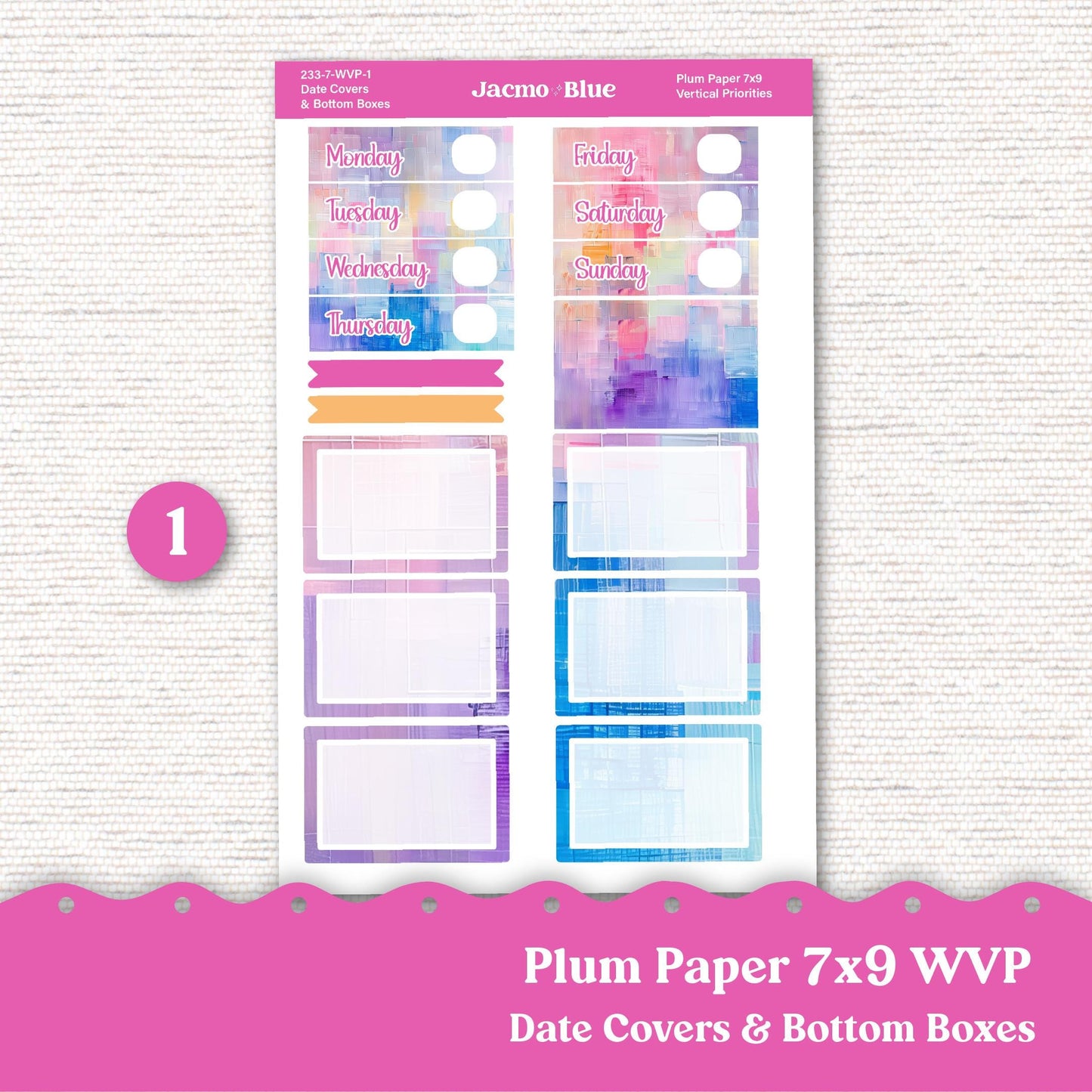 Weekly Vertical Priorities Plum Paper Kit 233 - Periwinkle Abstract