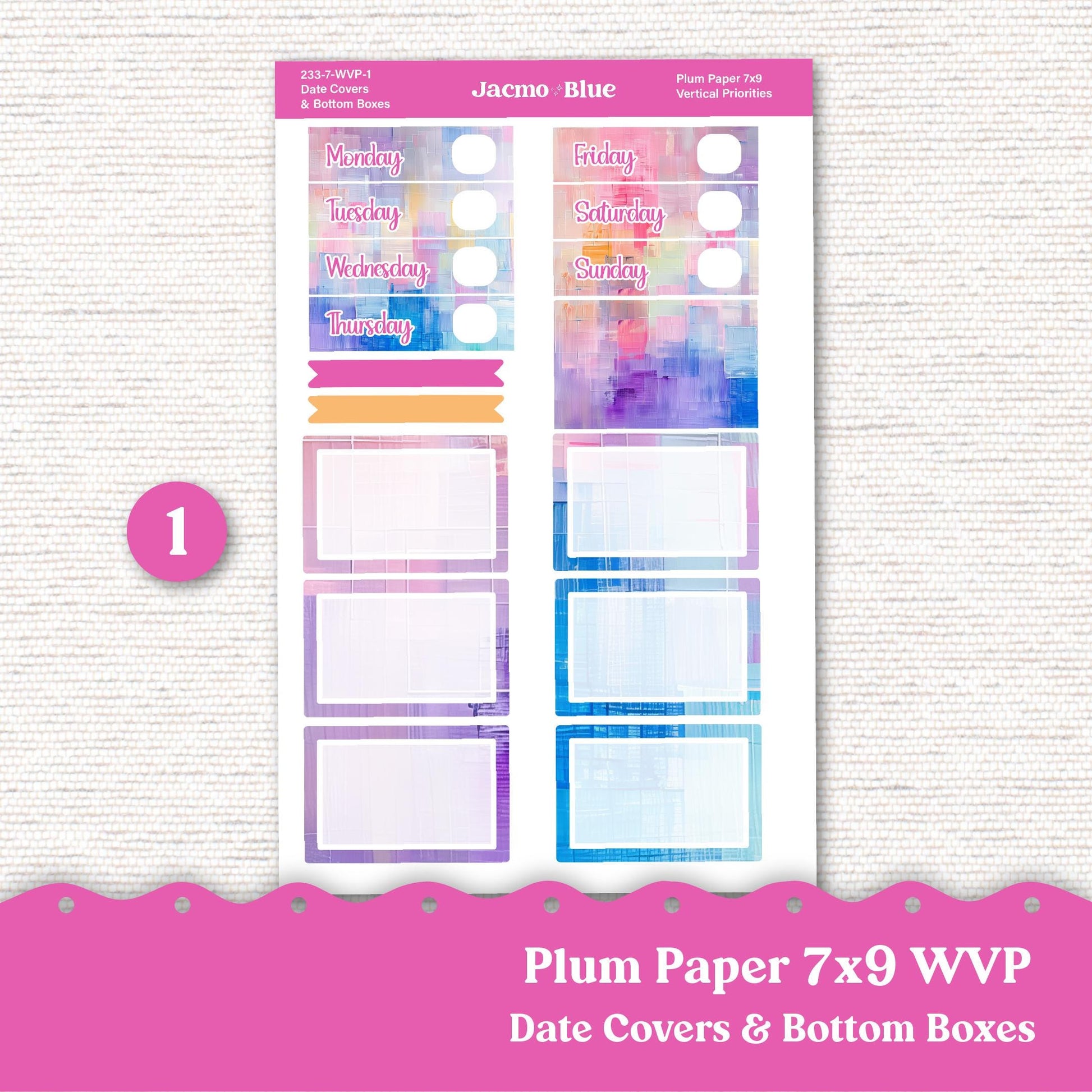 Weekly Vertical Priorities Plum Paper Kit 233 - Periwinkle Abstract