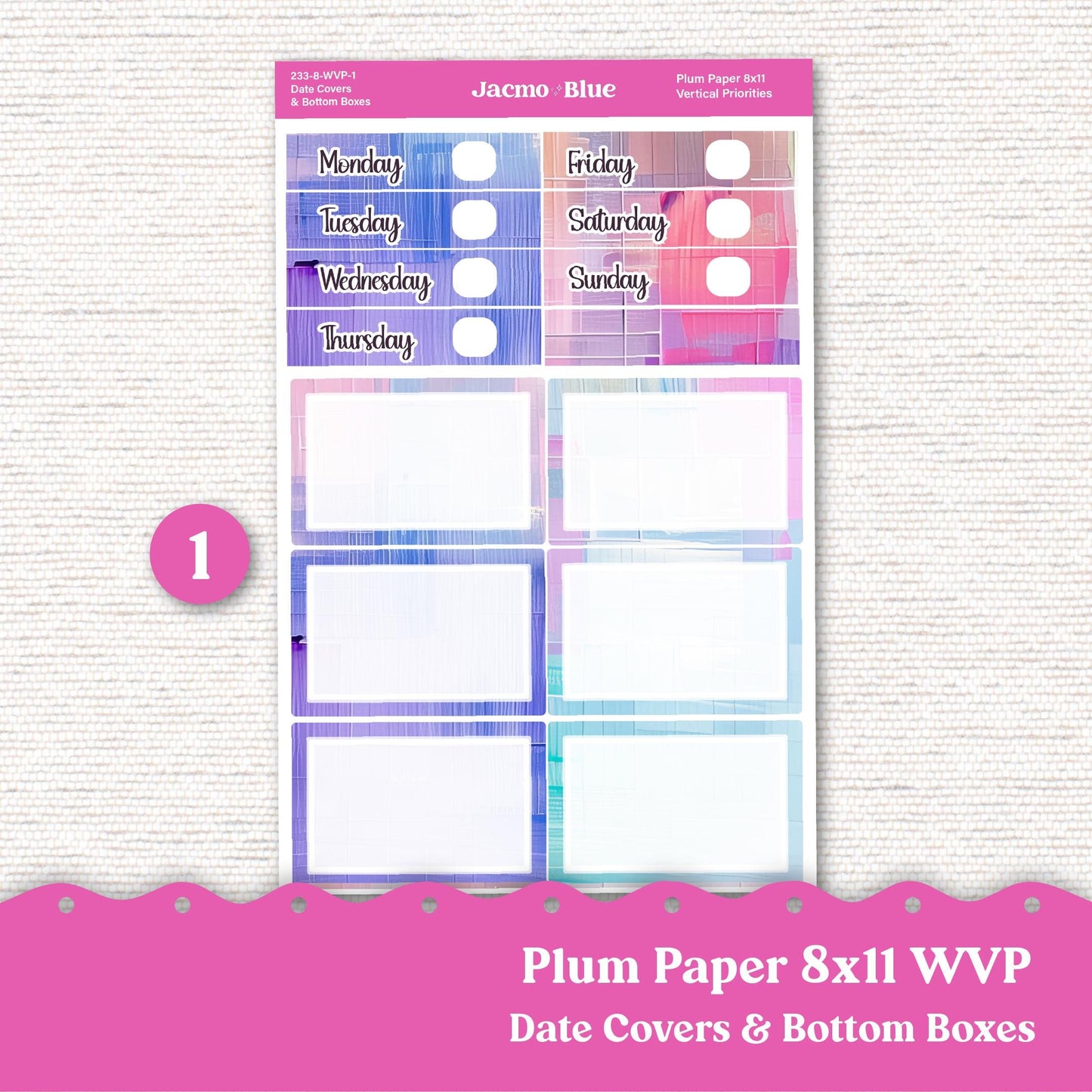 Weekly Vertical Priorities Plum Paper Kit 233 - Periwinkle Abstract