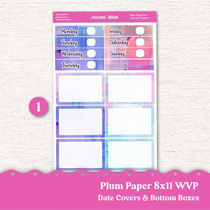 Weekly Vertical Priorities Plum Paper Kit 233 - Periwinkle Abstract