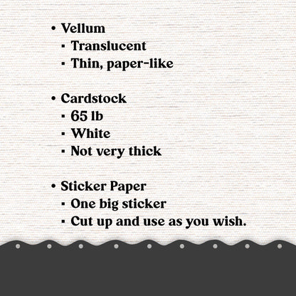 Vellum or Cardstock Dashboard Tip-in for Planners or Junk Journaling - Kit 111V - Coffee