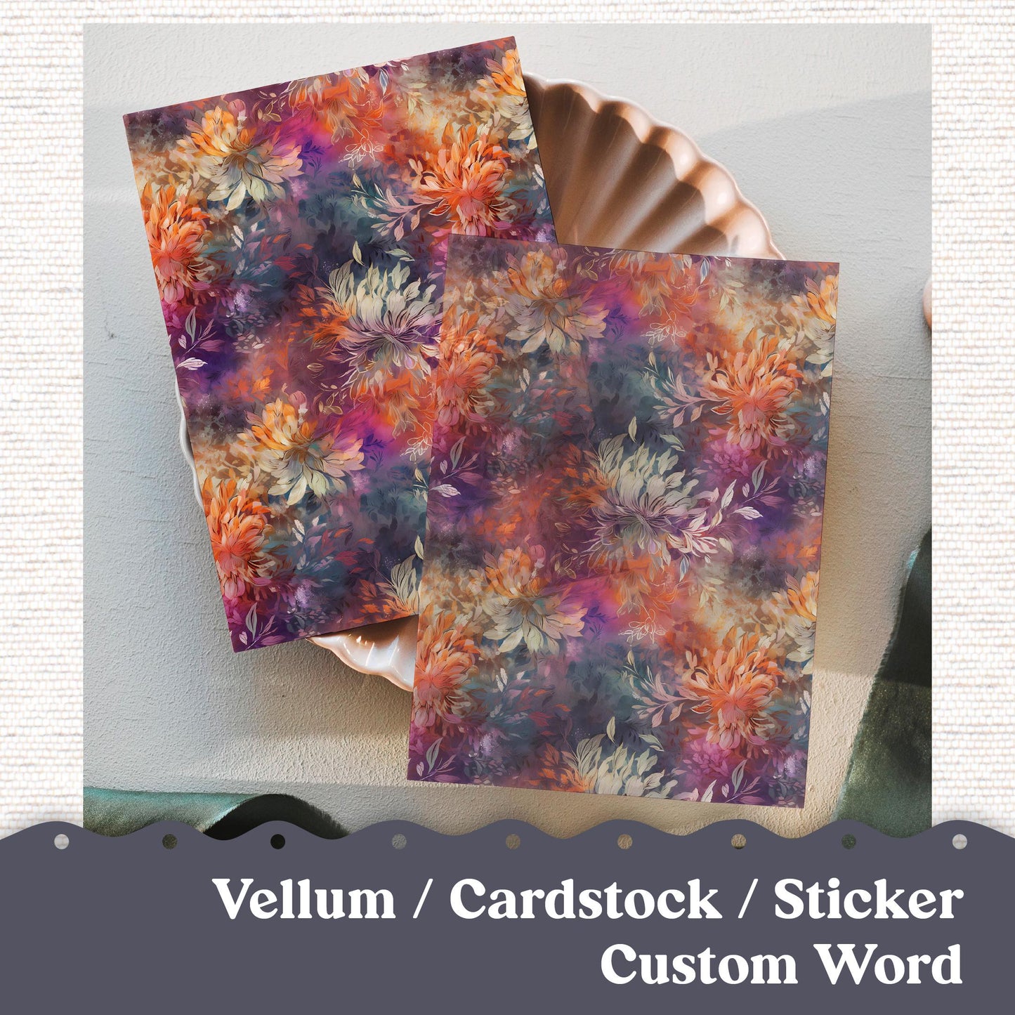 Vellum or Cardstock Dashboard Tip-in for Planners or Junk Journaling - Kit 171 Dreamscapes