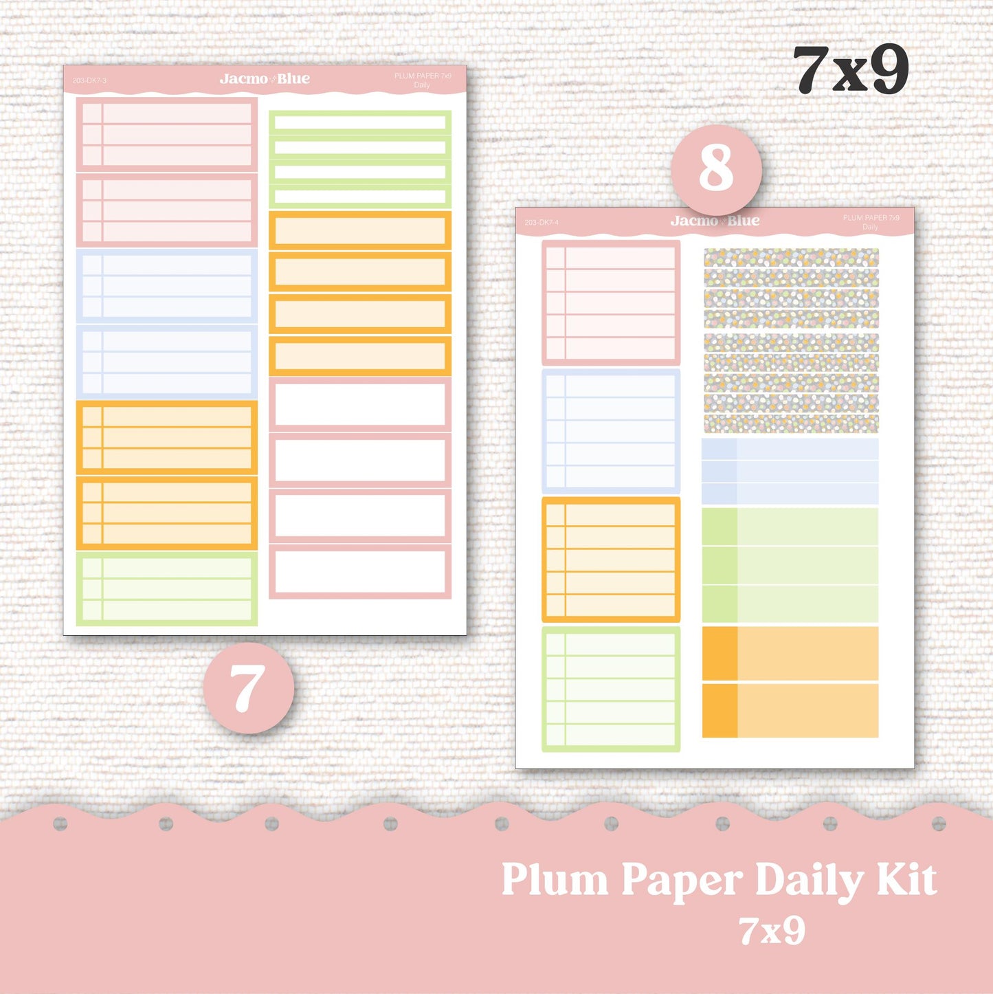 Daily Planner Sticker Kit sized for Plum Paper Planner 8x11 & 7x9 Stickers Kit 203 February Pink