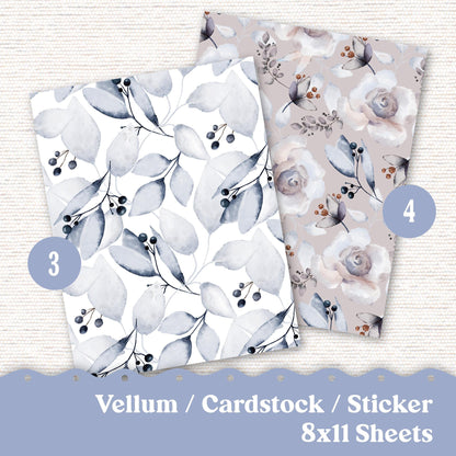 Vellum or Cardstock Dashboard Tip-in for Planners or Junk Journaling - Kit 114V - Winter Visions