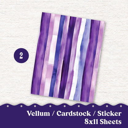 Purple Vellum or Cardstock Dashboard Tip-in for Planners or Junk Journaling - 116V - Violet Variety