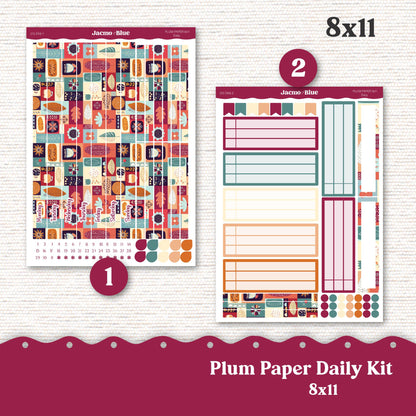 Daily Planner Sticker Kit sized for Plum Paper Planner 8x11 & 7x9 Stickers Kit 212 November