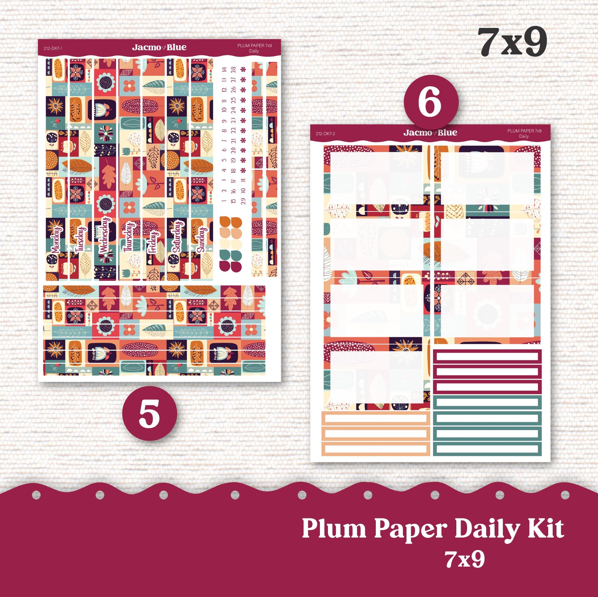 Daily Planner Sticker Kit sized for Plum Paper Planner 8x11 & 7x9 Stickers Kit 212 November