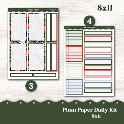 Daily Planner Sticker Kit sized for Plum Paper Planner 8x11 & 7x9 Stickers Kit 213 December Christmas