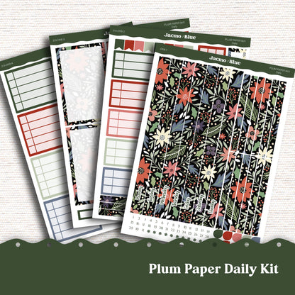 Daily Planner Sticker Kit sized for Plum Paper Planner 8x11 & 7x9 Stickers Kit 213 December Christmas