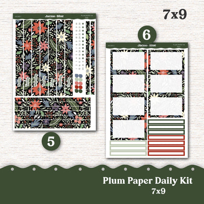 Daily Planner Sticker Kit sized for Plum Paper Planner 8x11 & 7x9 Stickers Kit 213 December Christmas