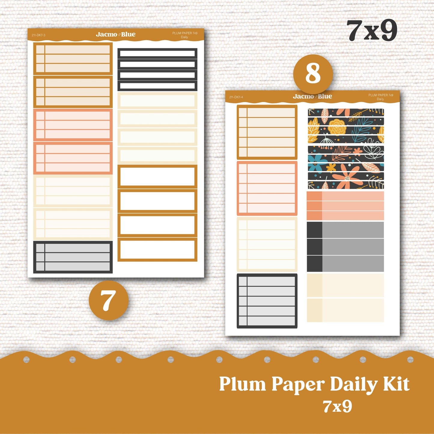 Daily Planner Sticker Kit sized for Plum Paper Planner 8x11 & 7x9 Stickers Kit 211 October Fall Autumn Cute