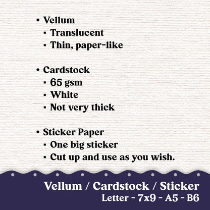 Vellum or Cardstock Dashboard Tip-in for Planners or Junk Journaling - Kit 171 Dreamscapes