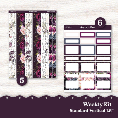 Forget Me Not Weekly Planner Sticker Kit Vertical Planner Stickers Kit 45 - Standard Vertical 1.5" Columns