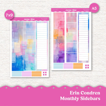 Periwinkle Abstract Planner Stickers 7x9 A5 Kit Monthly Planner Erin Condren Sticker Kit 233 Monthly Kit for 7x9 or A5 planners