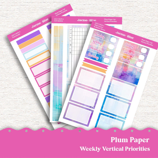 Weekly Vertical Priorities Plum Paper Kit 233 - Periwinkle Abstract