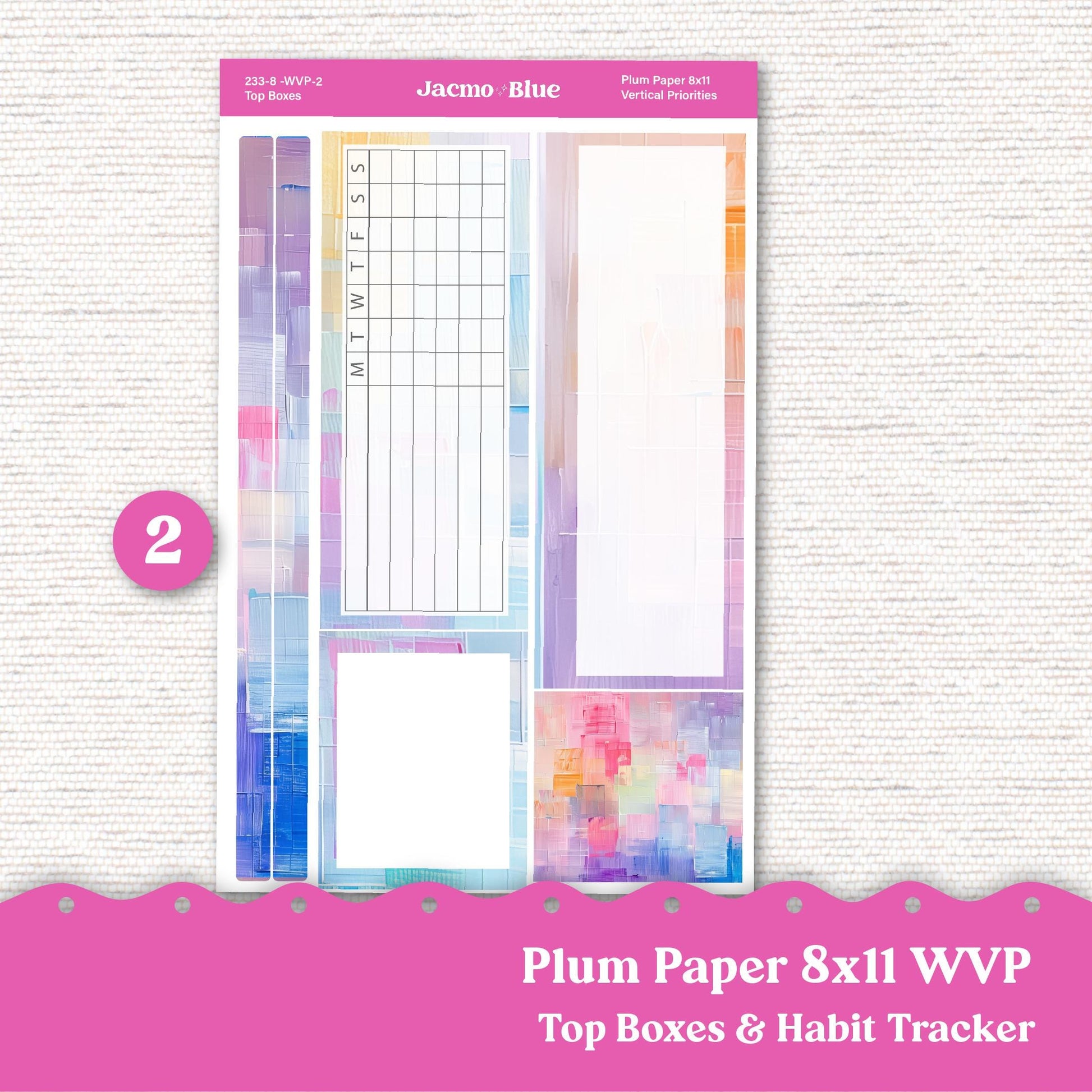 Weekly Vertical Priorities Plum Paper Kit 233 - Periwinkle Abstract