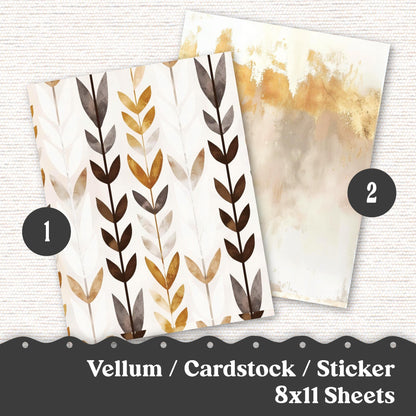 Vellum or Cardstock Dashboard Tip-in for Planners or Junk Journaling - Kit 112V- Vintage Gold