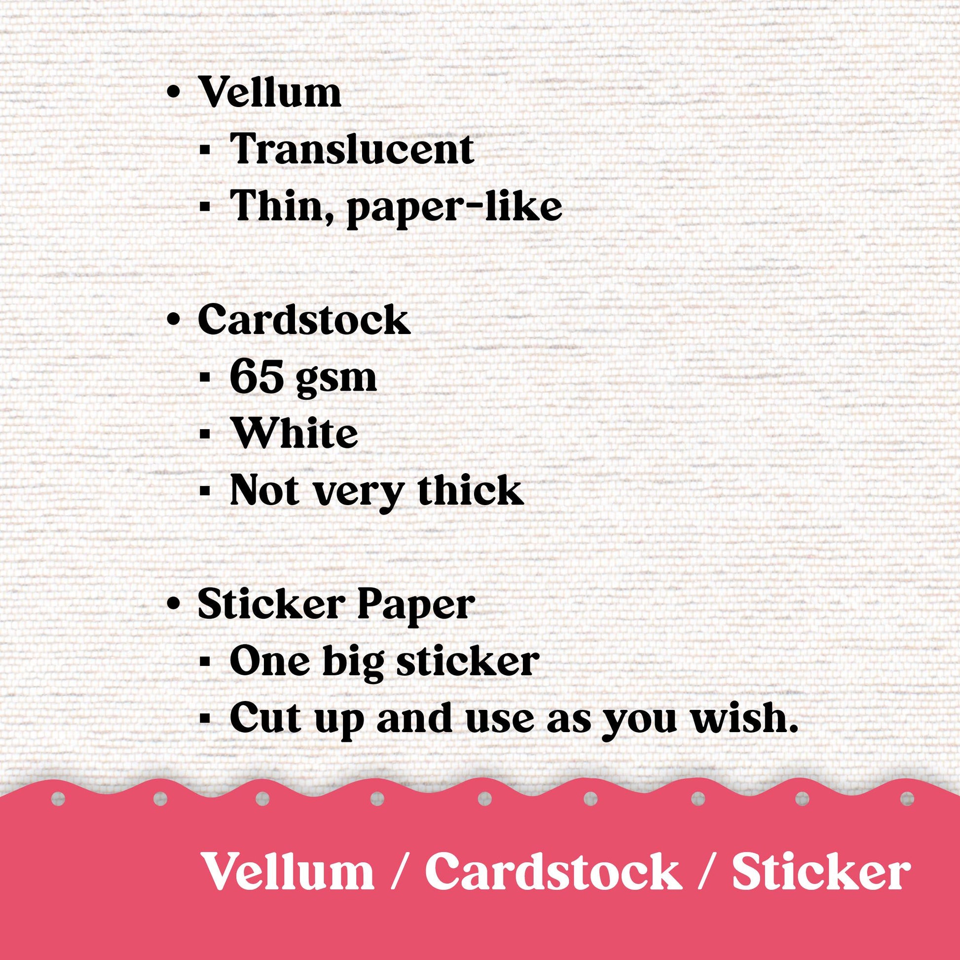 Vellum or Cardstock Dashboard Tip-in for Planners or Junk Journaling - 115V Pink Abstract Stripes - US Letter Size